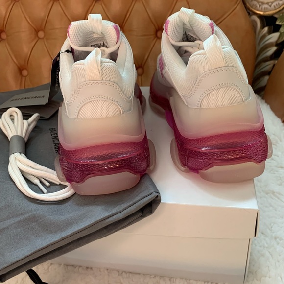 Balenciaga Triple S Sneaker Pink/White NWT 37 - Picture 11 of 14